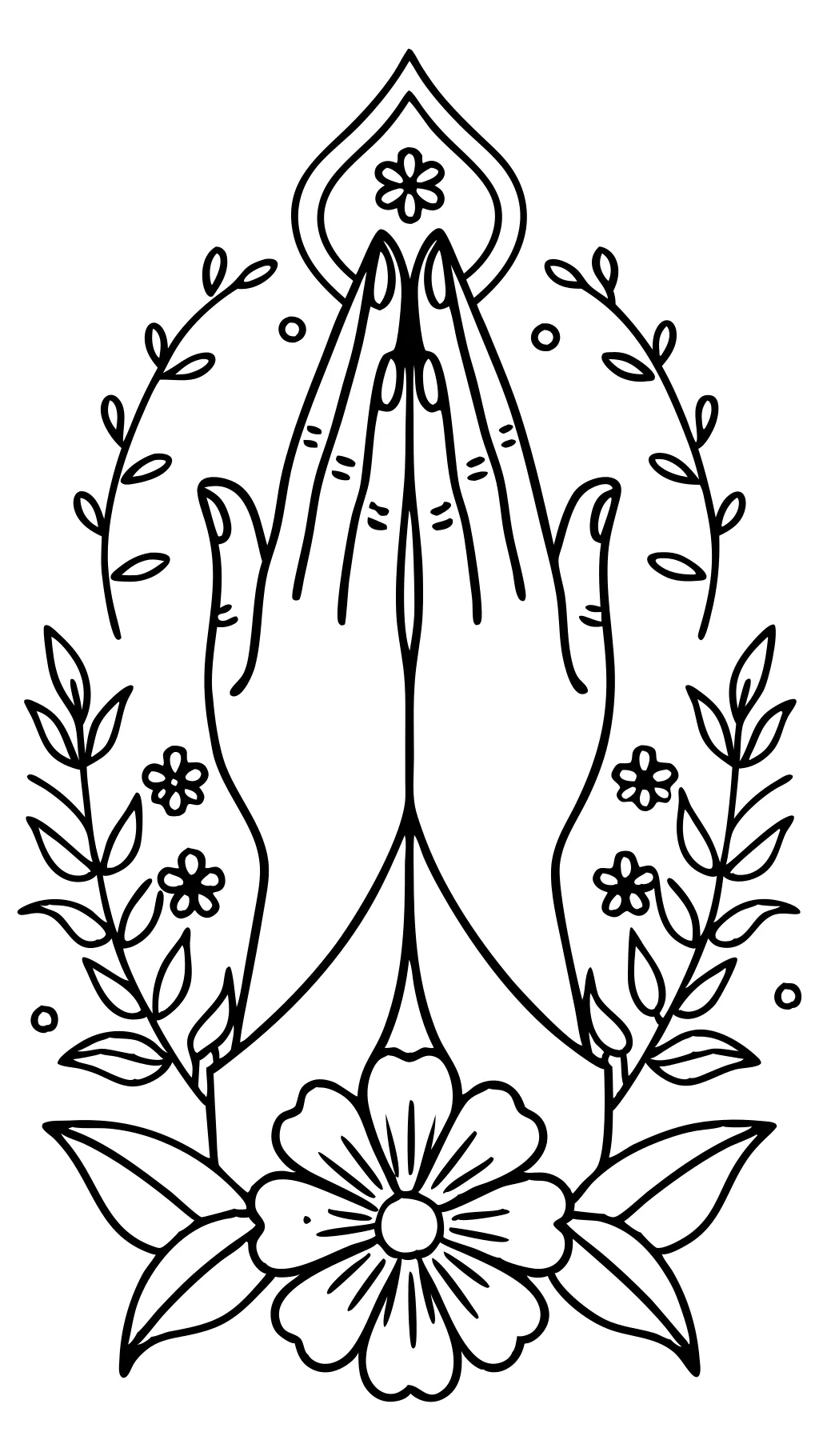 coloring page of praying hands